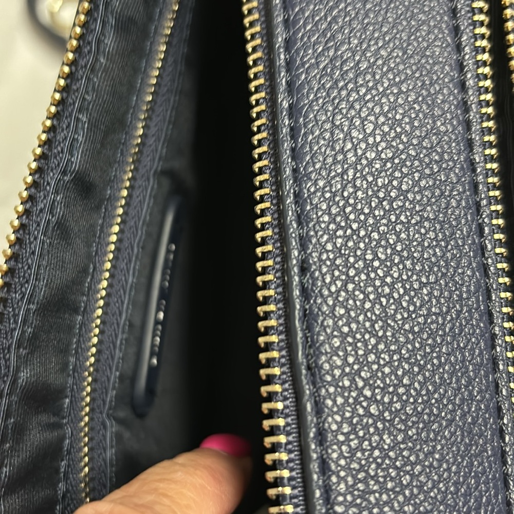 Draper James Gingham Crossbody Bag Navy/White - Picture 6 of 8